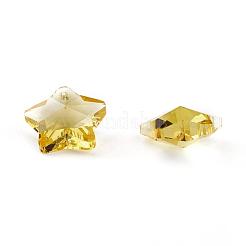 クリアガラスペンダント  多面カット  スターのチャーム  ミックスカラー  13x13.5x7mm  穴：1mm&nbsp;X-GLAA-P037-04-M
