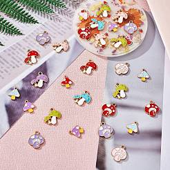48Pcs 12 Style Autumn Theme Alloy Enamel Charms&nbsp;ENAM-SZ0003-12