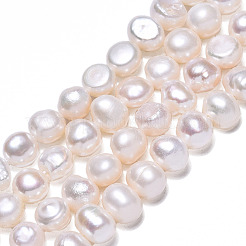 天然養殖淡水パールビーズ連売り  研磨両側  貝殻色  6~7.5x5~6x3.5~6mm  穴：0.6mm  約29個/連  6.89~7.09インチ（17.5~18cm）&nbsp;PEAR-N014-05H
