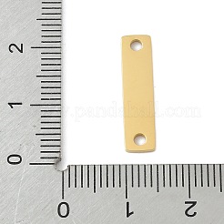 304ステンレススチールリンク  長方形  鏡面研磨仕上げの刻印入り空白タグ  イオンプレーティング（ip）  ゴールドカラー  20x5x1mm  穴：1.8mm&nbsp;STAS-D365-08G