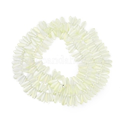 電気メッキガラスビーズセット  ティアドロップ  艶消し  ライトゴールデンロッドイエロー  16x6x3.5mm  穴：0.8mm  約202個/連  25.20インチ（64cm）&nbsp;EGLA-C005-01A-FR02