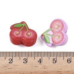 不透明なアクリルビーズ  ミックスカラー  チェリー  19x19x10mm  穴：2mm&nbsp;LS-SACR-B008-01B