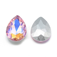 Pointed Back Glass Rhinestone Cabochons&nbsp;RGLA-T017-10x14mm-01