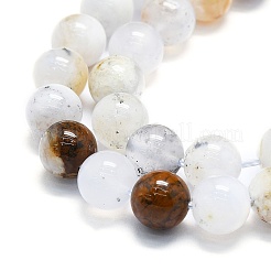 天然な白アフリカオパールビーズ連売り  ラウンド  8mm  穴：0.8mm  約48~52個/連  15.35''~16.54''（39~42センチメートル）&nbsp;G-K245-A18-04