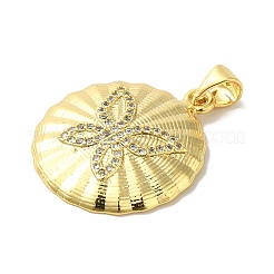 Brass Micro Pave Clear Cubic Zirconia Pendants&nbsp;KK-Z042-08G