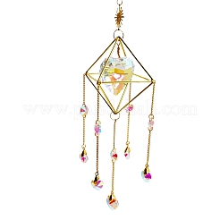 Rhombus Brass with Iron Chain Hanging Ornaments&nbsp;PW-WG5D558-01