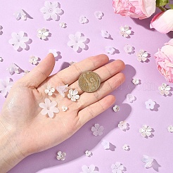 500個 10スタイル ABSプラスチック&アクリル模造パールビーズキャップ  花  ミックスカラー  6~25.5x6~23x2.5~4.5mm  穴：1.2~1.6mm  50個/スタイル&nbsp;OACR-YW0004-12