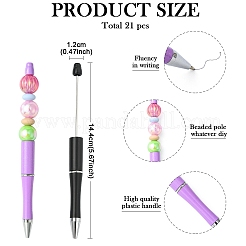 21Pcs 7 Colors Plastic Beadable Pens&nbsp;AJEW-YW0001-38