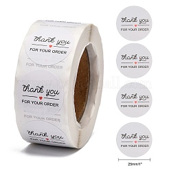 1インチありがとう粘着ラベルステッカー  装飾シールシール  クリスマスプレゼント用  結婚式  パーティー  ホワイト  25mm  500PCS /ロールについて&nbsp;X-DIY-J002-C03