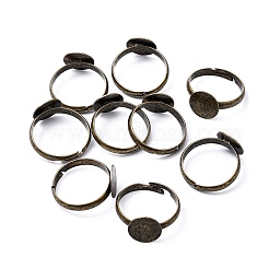 真鍮パッドリングベースパーツ  調整可能  カドミウムフリー＆鉛フリー  アンティークブロンズ  内径：17mm  トレイのサイズ：10mm&nbsp;EC022-NFAB