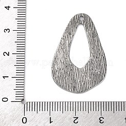 304ステンレスペンダント  テクスチャ  ティアドロップチャーム  ステンレス鋼色  34x22x1~2mm  穴：1.6~1.8mm&nbsp;STAS-L280-07AS-03