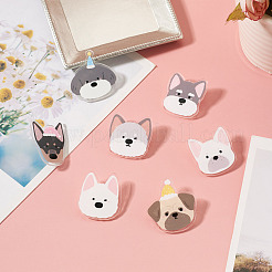 7Pcs 7 Colors Cartoon Dog Acrylic Brooch&nbsp;JEWB-TA0001-37