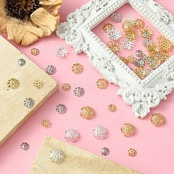 60Pcs 6 Styles Flower Brass Fancy Bead Caps&nbsp;KK-CJ0002-20-NR