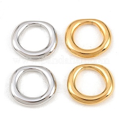 304ステンレススチールリンクリング  不規則なリング  ゴールドカラー  15.5x13.5x3mm&nbsp;STAS-N123-05G