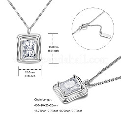 Rhodium Plated 925 Sterling Silver Pendant Necklaces for Women&nbsp;JN963A