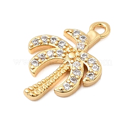 Brass Micro Pave Clear Cubic Zirconia Pendants&nbsp;KK-F916-35G