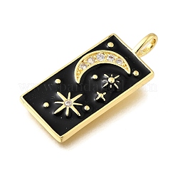 Brass Micro Pave Cubic Zirconia Pendants&nbsp;KK-S523-09G
