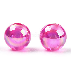 透明なアクリルビーズ  ab色メッキ  ラウンド  カメリア  8mm  穴：2mm  約2000~2100個/500g&nbsp;MACR-T046-01D-07