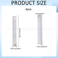 6Pcs Stainless Steel Pendants&nbsp;STAS-BC0003-98B