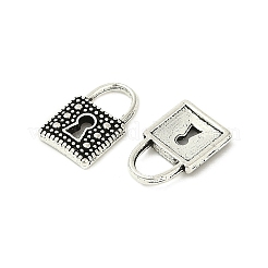 合金ペンダント  カドミウムフリー＆鉛フリー  南京錠  アンティークシルバー  13x8x2mm  穴：2mm&nbsp;PALLOY-A18537-AS-LF