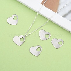 Tarnish Resistant 304 Stainless Steel Stamping Blank Tag Heart Charms Pendants&nbsp;STAS-M004-04