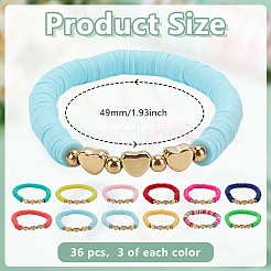 3 Sets 36Pcs Polymer Clay Heishi Beaded Stretch Bracelets&nbsp;BJEW-GO0001-38