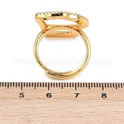 Irregular Rectangle Brass Micro Pave Cubic Zirconia Pad Ring Settings&nbsp;KK-Z122-19G