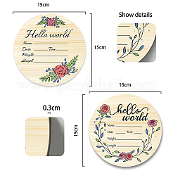 2Pcs 2 Style Single-face Printed Wooden Baby Photo Props&nbsp;DJEW-WH0600-004