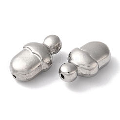 変色しない304ステンレススチールビーズ  ドングリ  ステンレス鋼色  14.5x8.5x6mm  穴：1.2mm&nbsp;STAS-I305-124P