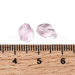 K9ガラス  模造オーストリアクリスタルビーズ  グレードAAA  多面カット  双円錐形  ピンク  6x8mm  穴：0.7~0.9mm&nbsp;SWAR-F077-9x6mm-03