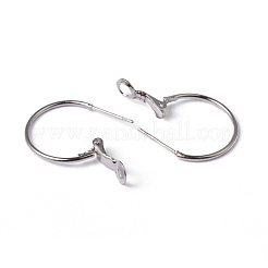 真鍮製フープピアス  ニッケルフリー  プラチナ  20x1.2mm&nbsp;EC259-NF