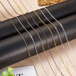 真鍮被覆鉄フラットアズキチェーン  ハンダ付け  スプールで  フラットオーバル  ローズゴールド  2.5x2x0.3mm  約32.81フィート（10m）/ロール&nbsp;CH-TAC0007-02RG