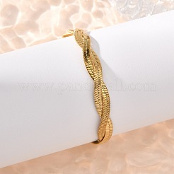 304 Stainless Steel Twist Rope Chain Bracelet for Men Women&nbsp;BJEW-P284-02G