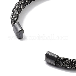 316 Surgical Stainless Steel Braided Open Cuff Bangles for Women&nbsp;BJEW-P319-02AS