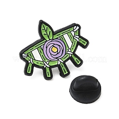 エナメルピン  バックパック用合金ラペルピンバック  花  21.5x25mm&nbsp;LS-JEWB-D307-01B-EB