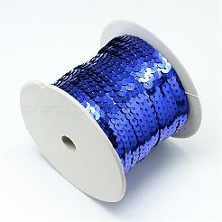 プラスチックスパンコールビーズ  スパンコールビーズ  装飾アクセサリー  フラットラウンド  ブルー  6mm  約100ヤード/ロール&nbsp;PVC-Q085-6mm-5