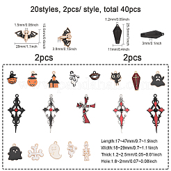 40Pcs 20 Style Alloy Enamel Charms&nbsp;ENAM-CA0001-48-RS