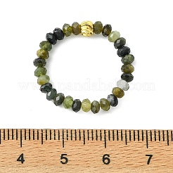 天然石ミックスビーズの指輪  真鍮ビーズ  ストレッチリング  ゴールドカラー  20mm&nbsp;RJEW-JR01074