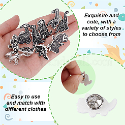 11Pcs 11 Styles Alloy Brooches&nbsp;JEWB-PH0001-58