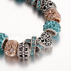 Alloy Rhinestone Bead European Bracelets&nbsp;BJEW-L602-27C