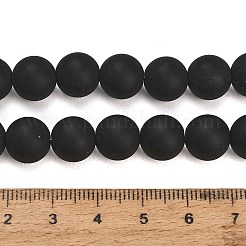 Natural Brazil Black Onyx(Dyed & Heated) Beads Strands&nbsp;G-Z024-01B-10mm-01