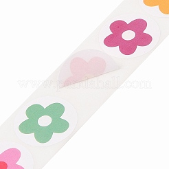 花のステッカー500枚  粘着ステッカー  DIYデコレーション賞  ミックスカラー  53x28mm&nbsp;AJEW-S089-09