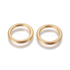 304ステンレススチールリンクリング  リング  ゴールドカラー  19.4x2.3mm&nbsp;X-STAS-G191-08G