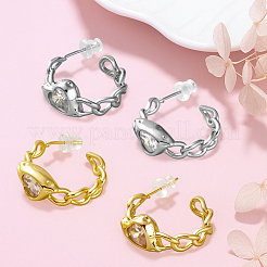 2 Pairs 2 Colors Alloy Rhinestone Stud Earrings&nbsp;EJEW-HY0001-60