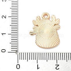 クリスマス合金エナメルペンダント  ゴールドカラー  鹿  20x16.5x1mm  穴：1.8mm&nbsp;ENAM-K074-01G-14