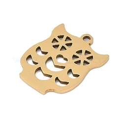 ステンレスペンダント201個  フクロウのチャーム  18KGP本金メッキ  17x13.5x1mm  穴：1.4mm&nbsp;STAS-F316-06G-05