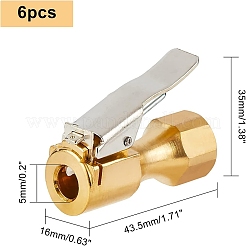 真鍮製タイヤインフレータブルクランプ6個  ゴールドカラー  39x30mm  穴：8mm&nbsp;TOOL-FH0001-16