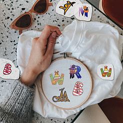 4 Sets 4 Style Christmas & Halloween Cloth Water-soluble Embroidery Aid Drawing Sketch&nbsp;AJEW-WH20039-001