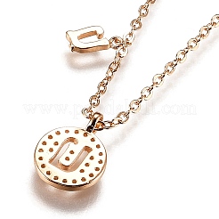 Brass Micro Pave Clear Cubic Zirconia Double Letter Pendant Necklaces&nbsp;NJEW-Z010-21
