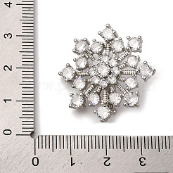 真鍮製マイクロパヴェキュービックジルコニアペンダントベイル  花  カドミウムフリー＆鉛フリー  ラックめっき  長持ちメッキ  プラチナ  29x28.5x11.5mm&nbsp;KK-D378-21P